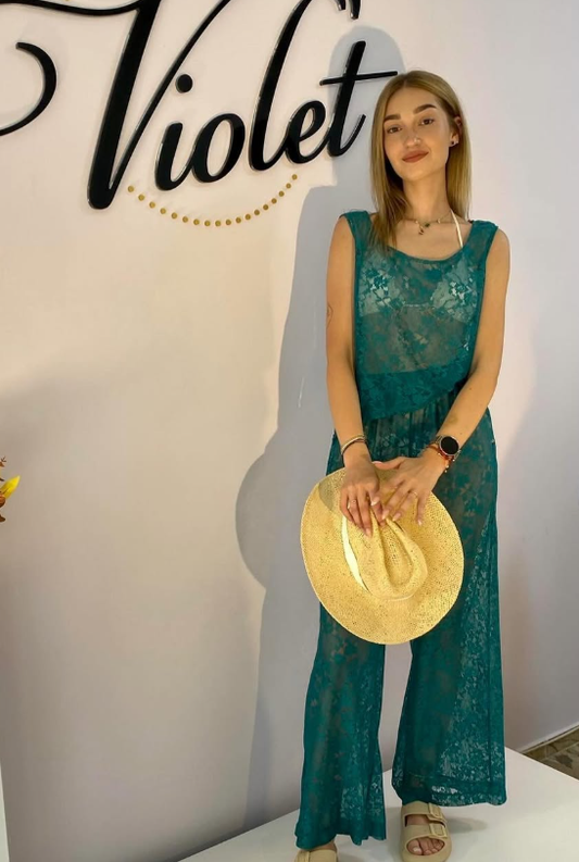 Дантелен зелен комплект Violet