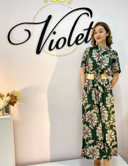 Лятна зелена дълга рокля Violet